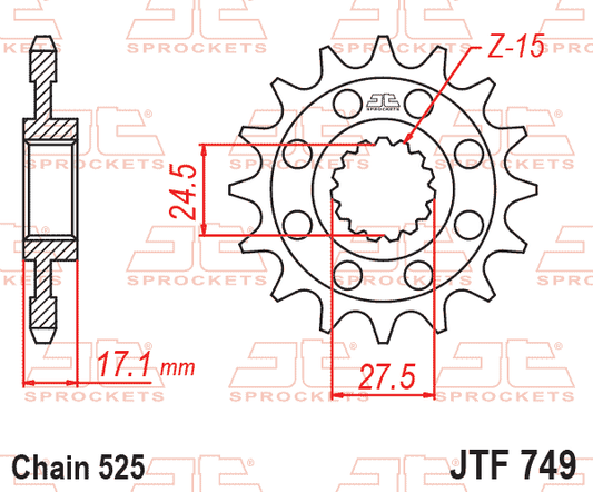 JT JTF749-16 Ön Dişli 16 Diş ürün görseli
