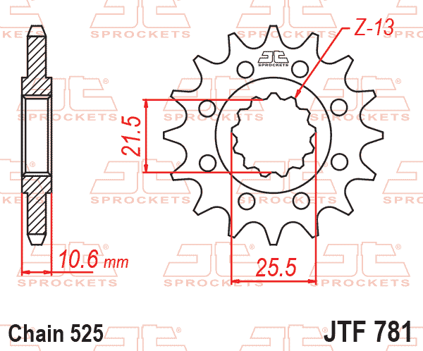 JT JTF781-14 Ön Dişli 14 Diş ürün görseli