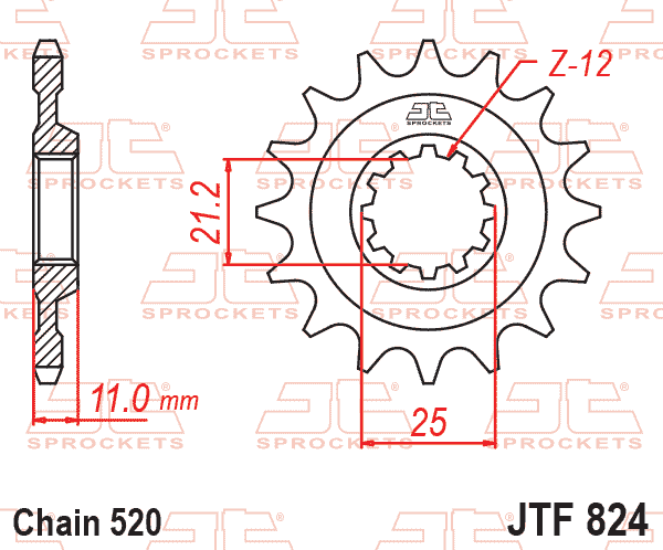 JT JTF824-13 Ön Dişli 13 Diş ürün görseli