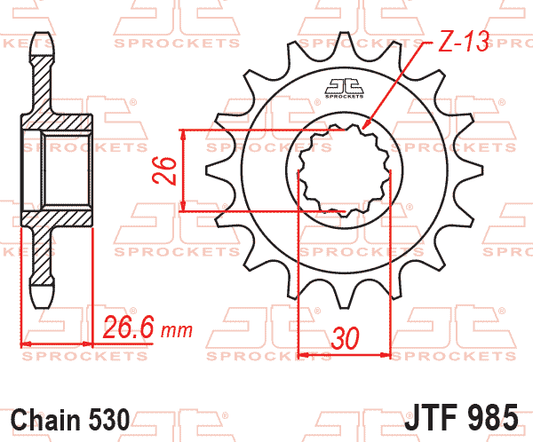 JT JTF985-19 Kauçuk Destekli Sessiz Ön Dişli 19 Diş ürün görseli